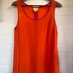 Maeve Anthropologie Silk Orange Tank Top Lightweight Spring Summer Size 10